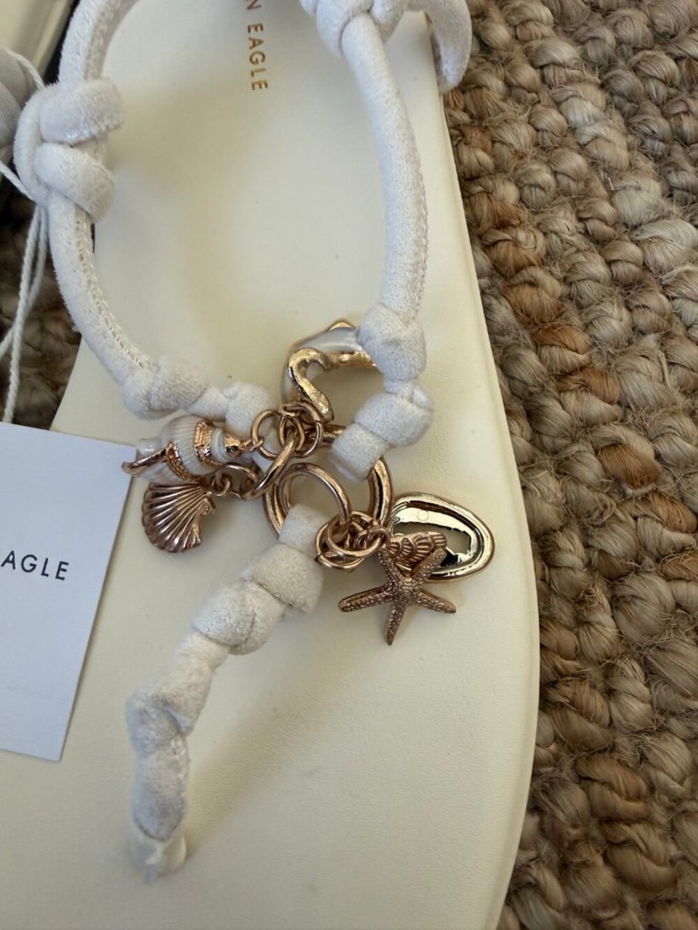 American Eagle Outfitters Charm Lace-Up Sandal NWT White Size 8